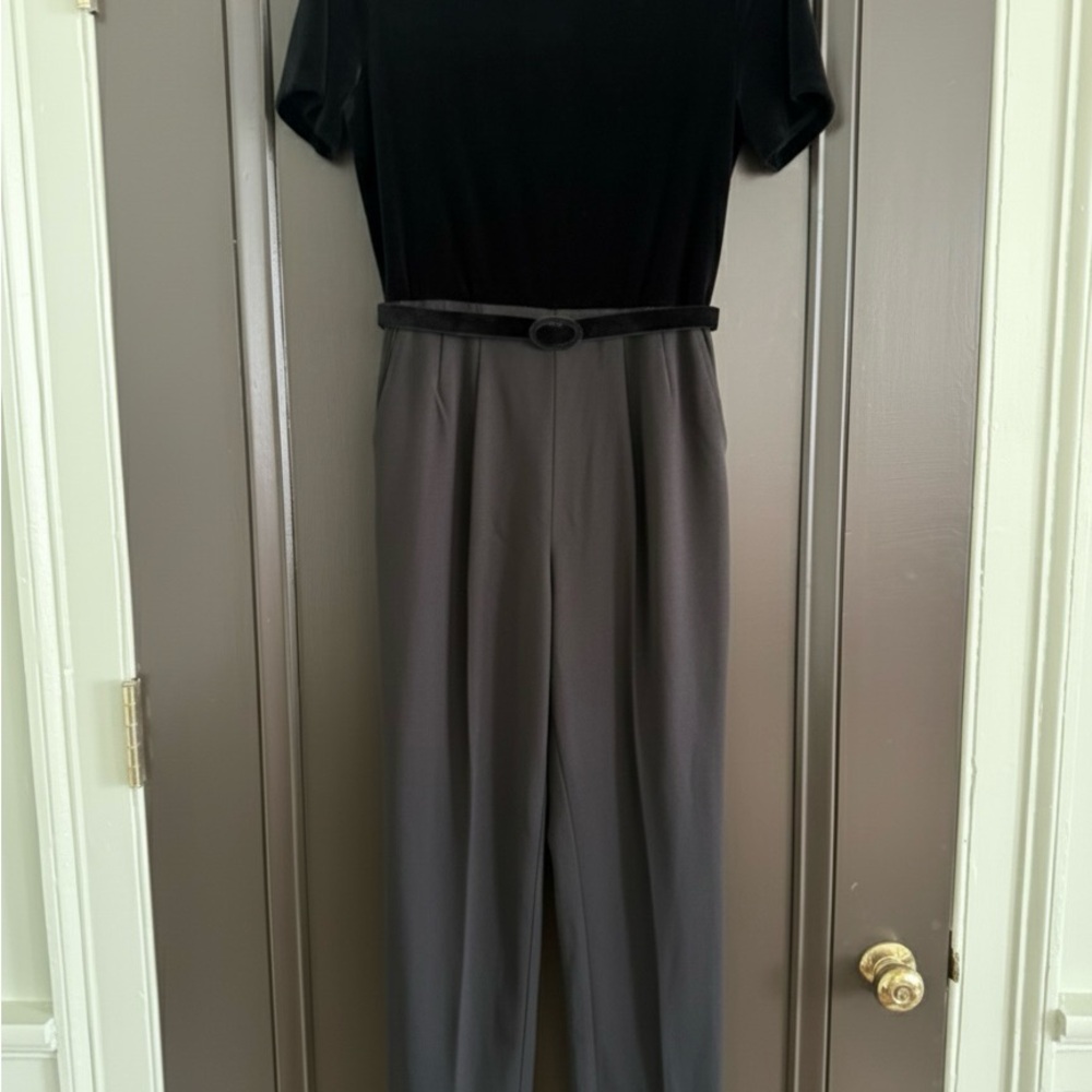 Vintage 1980’s Chic Black and Gray Jumpsuit
